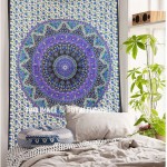 Small Blue Indian Psychedelic Hippie Boho Mandala Throw Tapestry Wall Hanging