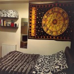 Twin Yellow Zodiac Meditation Yoga Tapestry Bedspread