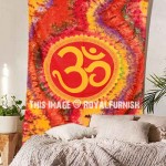 Twin Colorful Hippie Hindu OM Symbol Tapestry Wall Hanging Bedspread