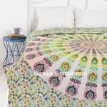 Yellow & White Peafowl Mandala Duvet Cover