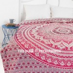 Pink Floral Mandala Circle Ombre Duvet Cover