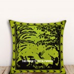 Green Multi Fairy Land Decorative Cotton 16X16 Tie Dye Pillow Cover 