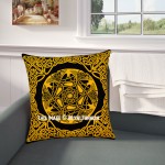 Yellow Star Celtic Knot Decorative Tie Dye Cotton Throw Pillow Cover 16X16