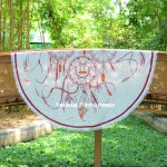 White and Burgundy Dreamcatcher Round Beach Throw Towel