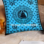 Turquoise Lotus Buddha Om Printed Decorative Tie Dye Throw Pillow Cover 16X16