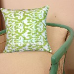 16" X 16" Parrot Green Decorative Zig Zag Ikat Throw Pillow Cover