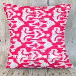 Pink Unique One-Of-A-Kind Handmade Zig Zag Ikat Pillow Case 16X16