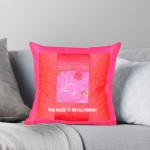 16X16 Pink Decorative Silk Floral Embroidery Work Throw Pillow Cover