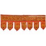 Brown Mirrored Floral Unique Handcrafted Window Door Valance Toran