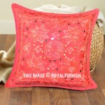 Pink Multi Small Star Mirrored Unique Cotton Throw Pillow Cover 16X16 Inch
