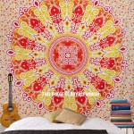 Large Yellow Zumba Floral Medallion Mandala Tapestry