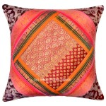 Multi Floral Sequin and Striped Unique One-of-a-kind Pillow Cover 