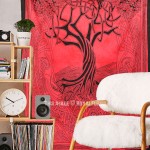 Red Small Celtic Spirits Tree Of Life Tapestry