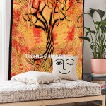 Orange Small Celtic Spirits Tree Of Life Tapestry