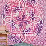 Big Pink Symmetry Medallion Ombre Mandala Wall Tapestry