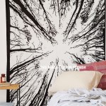 Black & White Locust Trees From Below Tapestry