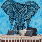 Turquoise Blue Tie Dye Valentina Harper Ruby The Asian Elephant Tapestry