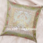 Birds and Elephants Featuring Unique Silk Throw Pillow Cover 16X16 Inch