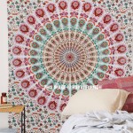 Small Green & Brown Chili Medallion Mandala Wall Tapestry