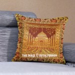 Brown Decorative Floral Printed Tajmahal Silk Throw Pillow Case