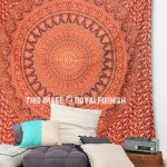 Burgundy Elephants Floral Multi Rings Mandala Bohemian Tapestry