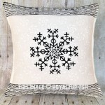 White & Black Star Hand Block Printed Decorative Pillow Sham 16 Inch