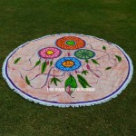 Colorful Dream Catcher Hand Painted Beach Roundie Throw