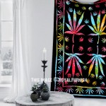 Multi Weed Tapestry, Marijuana Leaf Tie Dye Tapestry Wall Hanging