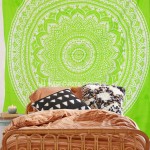 Parrot Green Bohemian Dreams Mandala Throw Bedspread Wall Tapestry