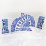 White & Blue Devi Medallion Mandala Pillow Covers Set of Two