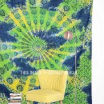 Green & Blue Multi Tie Dye Mandala Medallion Tapestry Throw