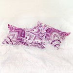 White and Purple Boho Ombre Cotton Bed Pillow Cover Set of Two