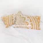 Gold Floral Mandala Bed Pillow Covers Set of Two