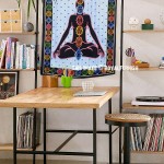 Blue Multi Yoga Meditation OM Chakra Fabric Poster