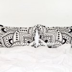 Black & White Lotus Boho Mandala Pillow Covers Set of Two