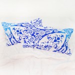 Blue Turquoise Anemone Medallion Ombre Mandala Pillow Covers Set of Two