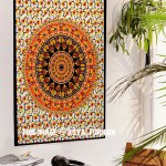 Orange & Yellow Kerala Mandala Poster Tapestry Wall Hanging