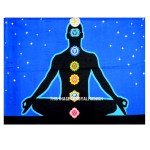 Black & Blue Multi Meditation Chakra Poster Tapestry Wall Hanging