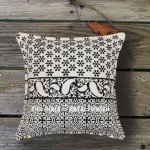 Black & White Cotton Hand Block Designer Throw Pillow Cover