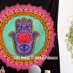 Multi Fatima Hand Hamsa Tapestry Indian Mandala Wall Hanging