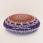 Decorative Purple Boho Bloom Mandala Floor Pillow Cover 32" Inch