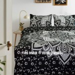 Black & Silver Passion Mandala Duvet Covers with Set of 2 Pillow Covers