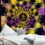 Tie Dyed Hindu Holy Symbol OM Meditation Yoga Wall Hanging Tapestry