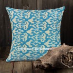 24" Big Turquoise Indian Decorative Ikat Kantha Throw Pillow Cover