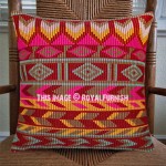 Decorative Red Stripes Boho Rugs Pillow Cover 16X16 Inch