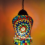 Assorted Colorful Ceramic Moroccan Mosaic Glass Lamp Lantern