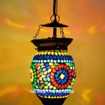 Unique Moroccan Design Mosaic Glass Pendant Light Lamp 6X8
