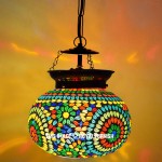 Turkish Style Mosaic Glass Ellipse Pendant Light Lamp