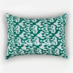 Green ZigZag Kantha Embroidered Standard Pillow Cover Set of 2