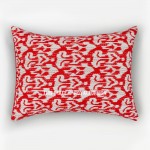 Red Zigzag Boho Embroidered Standard Pillow Sham Set of 2